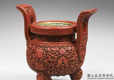 图片[2]-Censer with decor of lotus scrolls and the Eight Treasures, Carved red lacquerware,Qianlong reign (1736-1795), Qing dynasty-China Archive